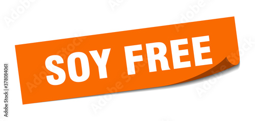 soy free sticker. square isolated label sign. peeler