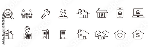 Real Estate icons collection vector