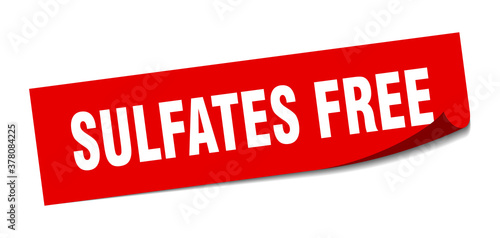 sulfates free sticker. square isolated label sign. peeler