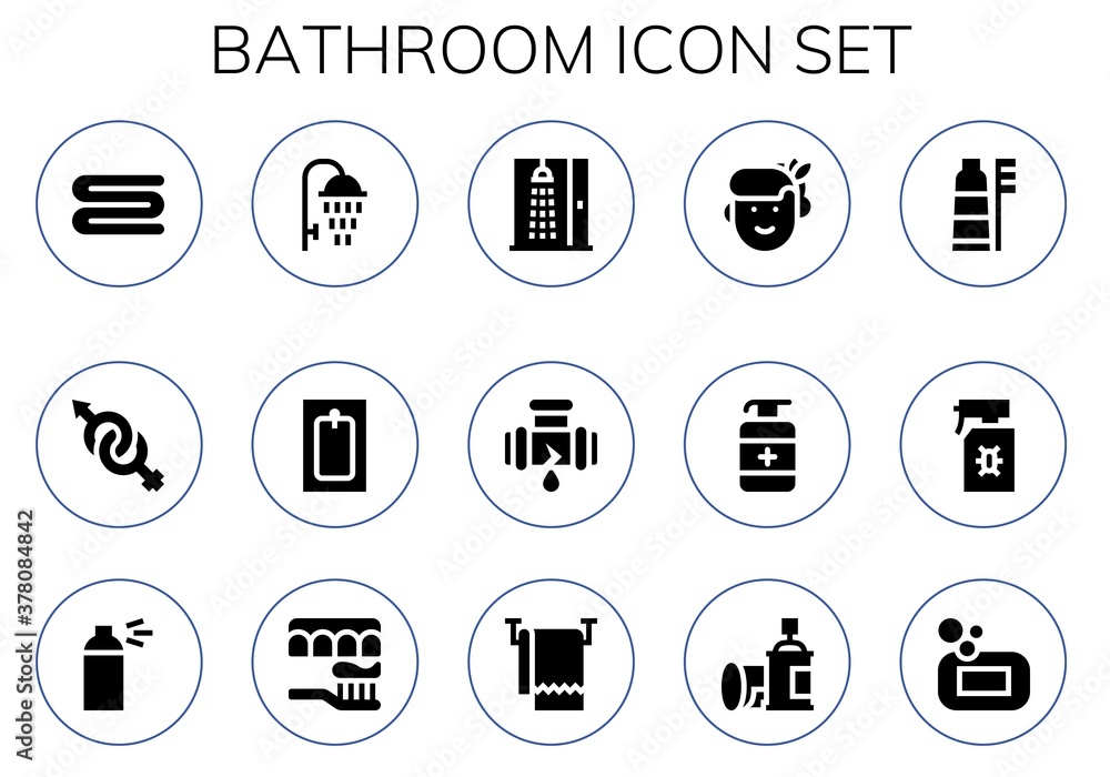 Modern Simple Set of bathroom Vector filled Icons Modern Simple Set of bathroom Vector filled Icons