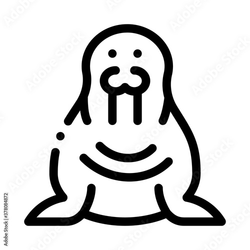 walrus animal icon vector. walrus animal sign. isolated contour symbol illustration