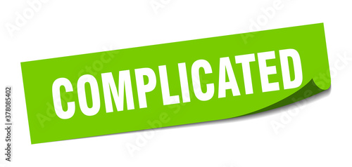 complicated sticker. square isolated label sign. peeler