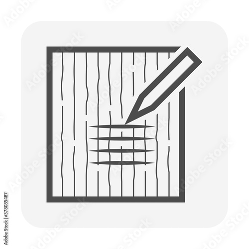 Wood flooring scratch test vector icon design.