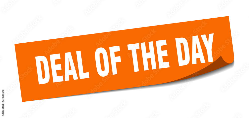 deal of the day sticker. square isolated label sign. peeler deal of the day sticker. square isolated label sign. peeler