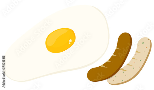 目玉焼き　ソーセージ　イラスト