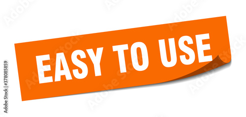 easy to use sticker. square isolated label sign. peeler