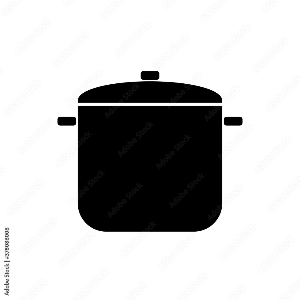 Black Steam Pot Icon Flat Graphic Design Black Steam Pot Icon Flat Graphic Design
