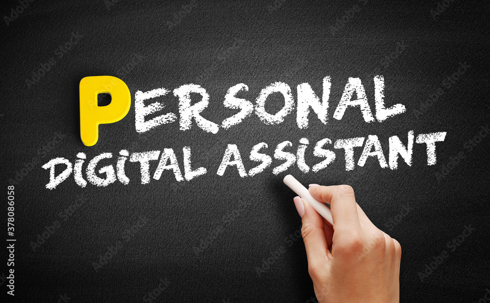 Personal Digital Assistant text on blackboard, business concept background Personal Digital Assistant text on blackboard, business concept background