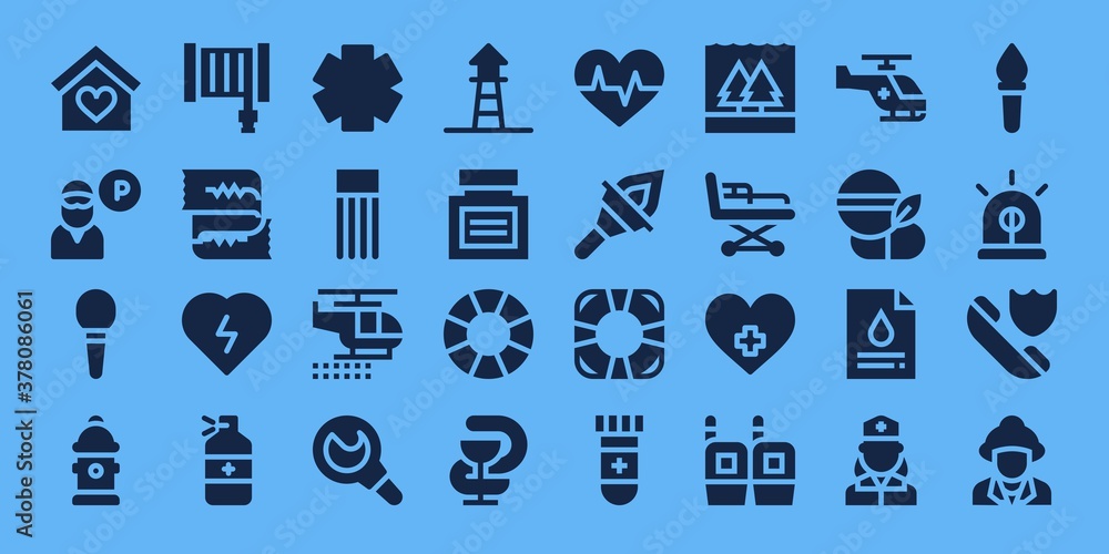 Obraz premium emergency icon set