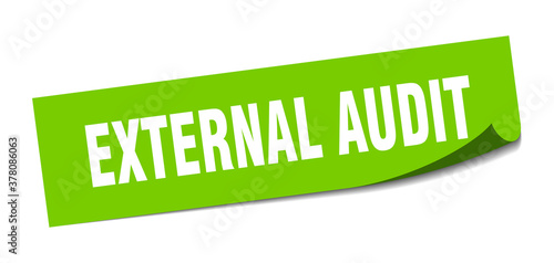 external audit sticker. square isolated label sign. peeler