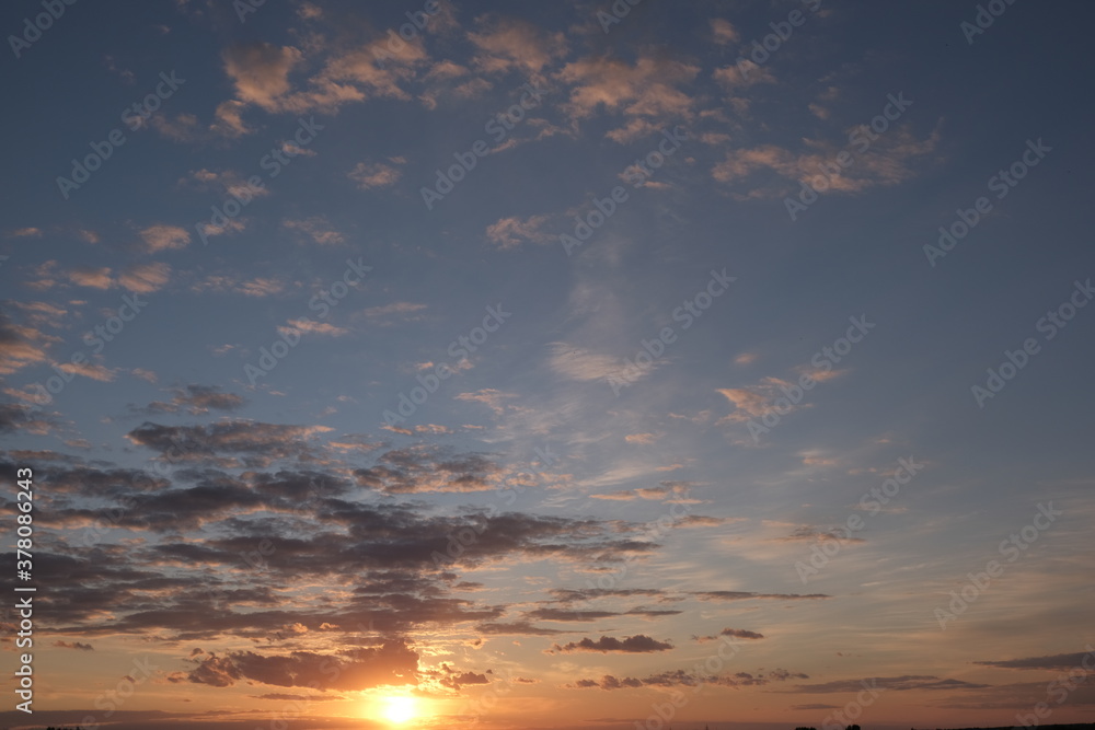 Beautiful sky with cloud before sunset. Pastel tone of evening sky.