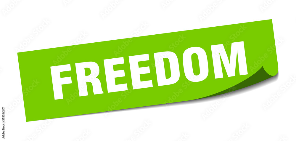 freedom sticker. square isolated label sign. peeler freedom sticker. square isolated label sign. peeler