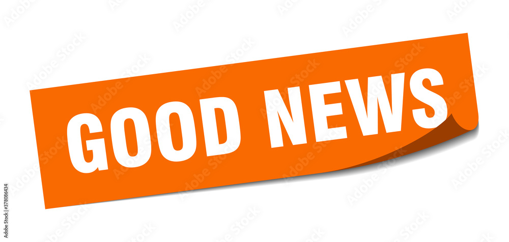 good news sticker. square isolated label sign. peeler good news sticker. square isolated label sign. peeler