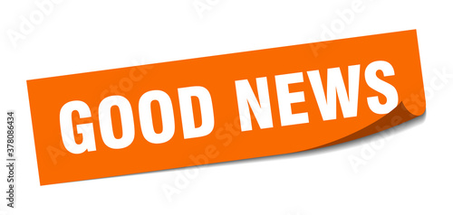 good news sticker. square isolated label sign. peeler