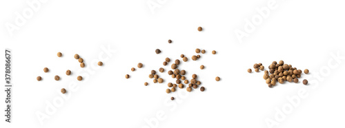 Foto Pile of Allspice, Jamaica Pepper or Myrtle Pepper Isolated