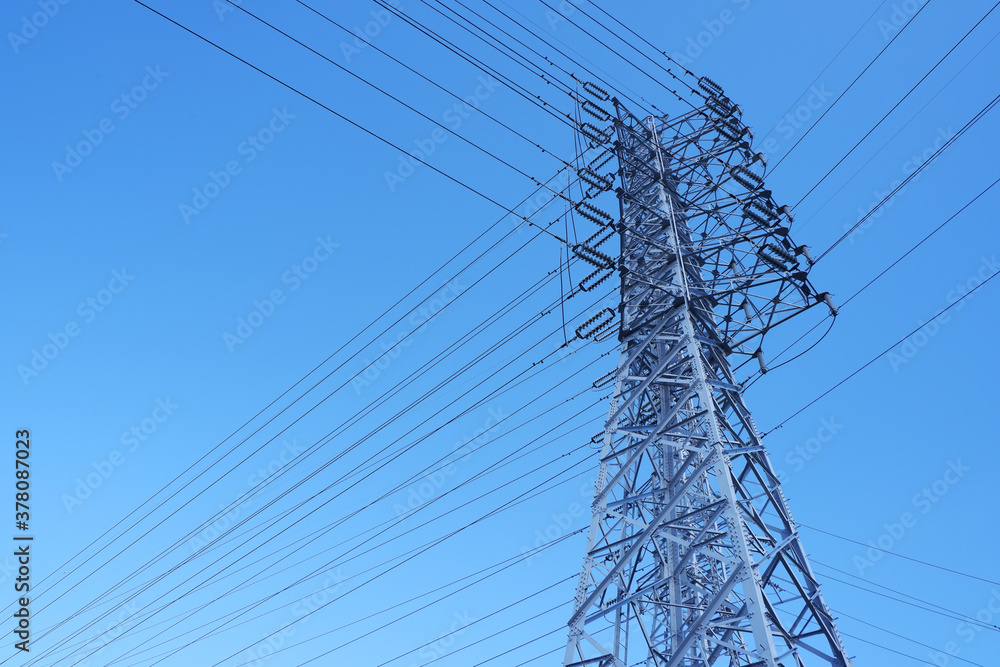Power transmission tower, electricity tower, electricity wire,
Blue sky background, 送電タワー、高圧電線,
青空 Power transmission tower, electricity tower, electricity wire,
Blue sky background, 送電タワー、高圧電線,
青空