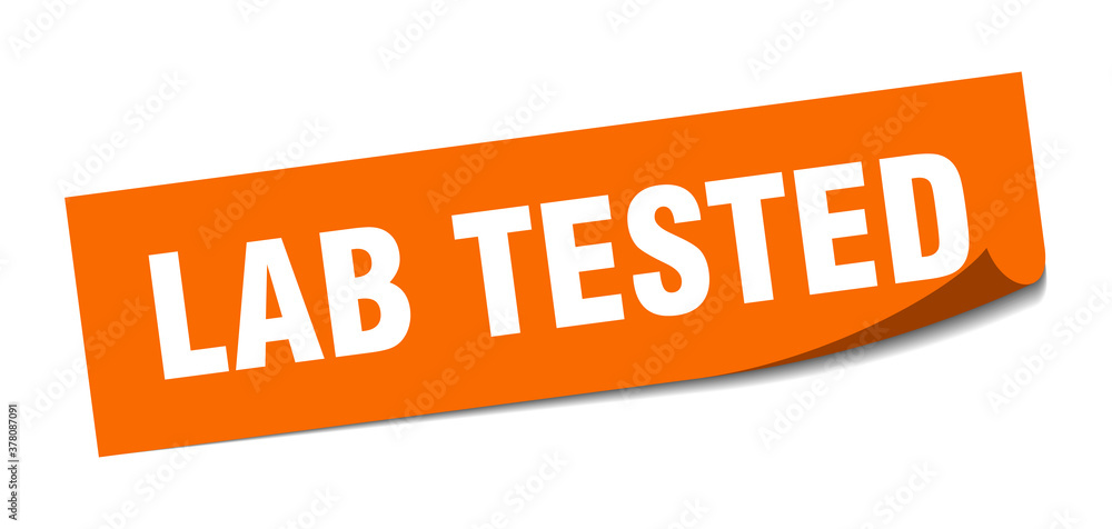 lab tested sticker. square isolated label sign. peeler lab tested sticker. square isolated label sign. peeler