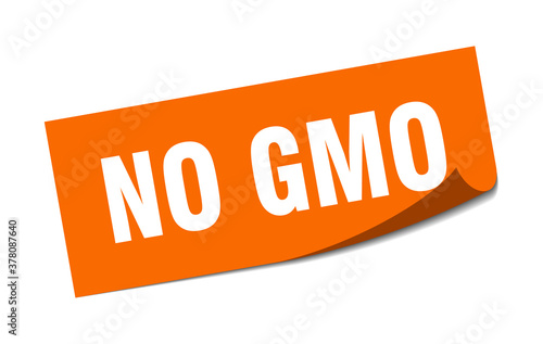 no gmo sticker. square isolated label sign. peeler