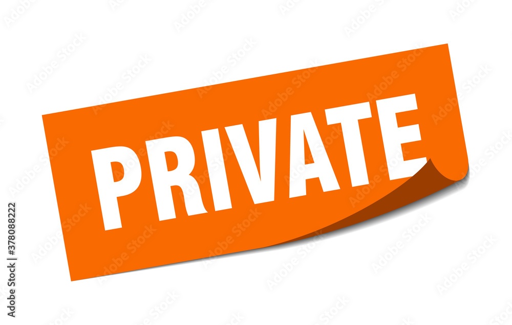 private sticker. square isolated label sign. peeler private sticker. square isolated label sign. peeler