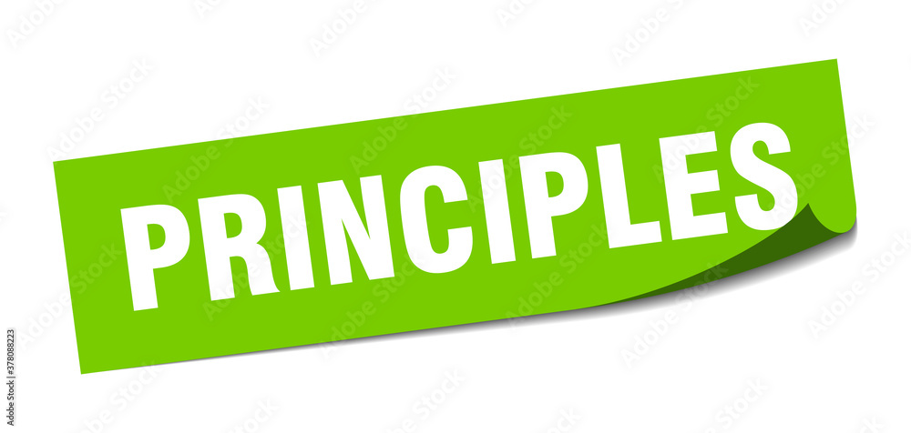 principles sticker. square isolated label sign. peeler principles sticker. square isolated label sign. peeler