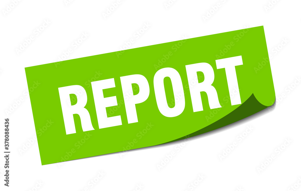 report sticker. square isolated label sign. peeler report sticker. square isolated label sign. peeler