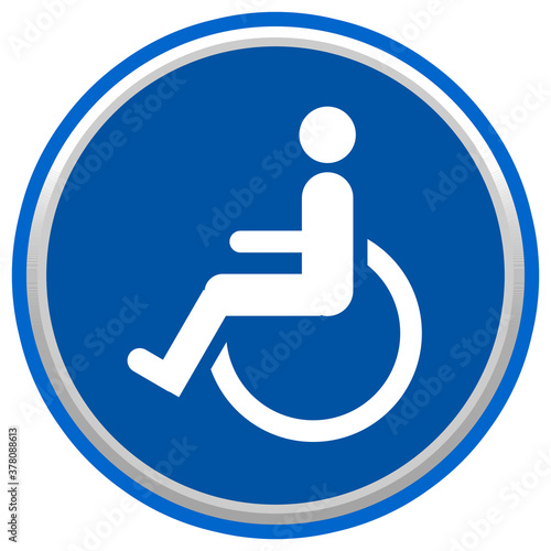 Wheelchair icon on white background.