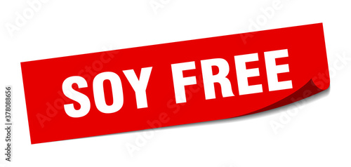 soy free sticker. square isolated label sign. peeler