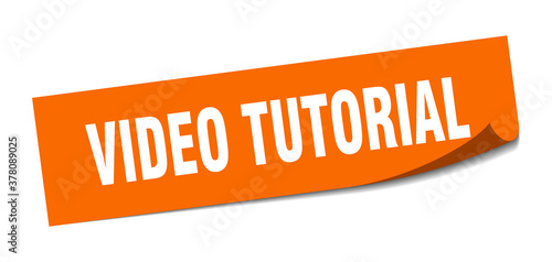 video tutorial sticker. square isolated label sign. peeler