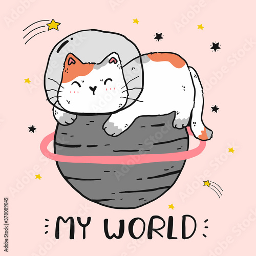 cute fat cat sit on the world, cat world, my world, funny cat clip art for sticker, sublimation, greeting card, sticker, printable digital photo