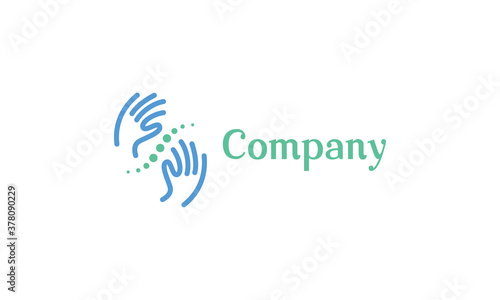 Chiropractic logo, minimal design for sale. Hands logo for sale. Massage logo for sale.