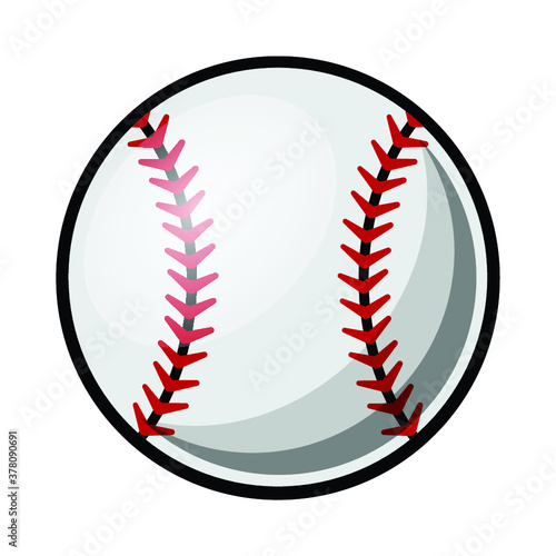 Baseball ball vector illustration isolated on white background. Ideal for logo design element, sticker, car decals and any kind of decoration.