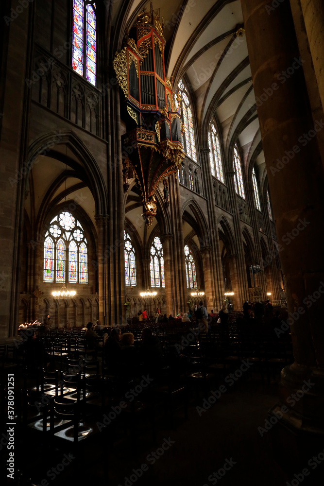 Die Orgel der Cathedrale von Strasbourg. Strasbourg, Elsass, Frankreich, Europa
