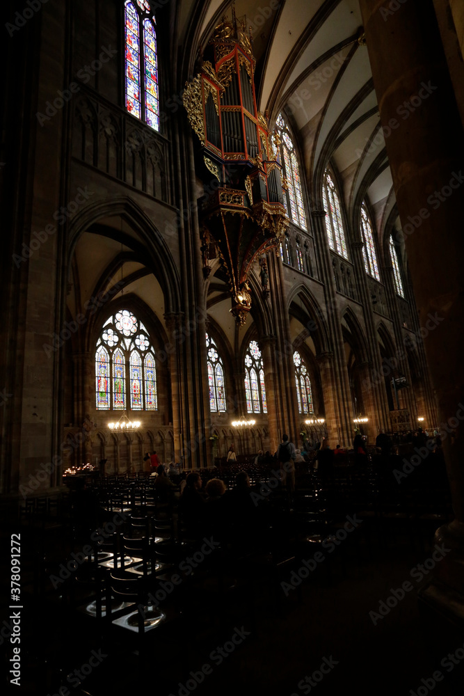 Die Orgel der Cathedrale von Strasbourg. Strasbourg, Elsass, Frankreich, Europa