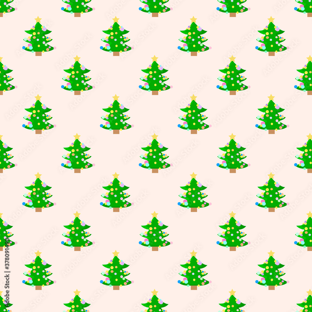 seamless christmas tree pattern background