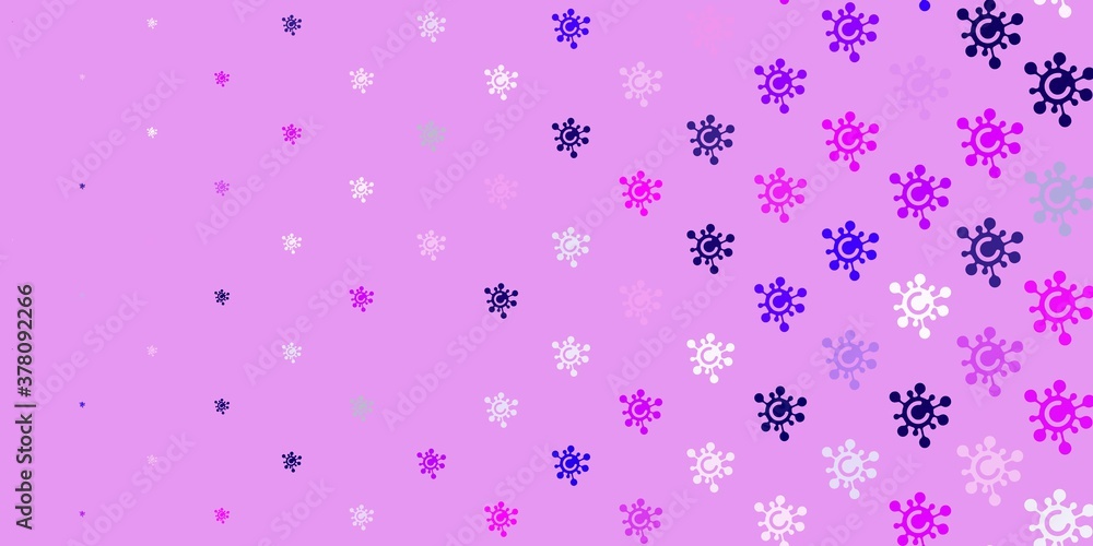 Light Purple, Pink vector template with flu signs. Light Purple, Pink vector template with flu signs.