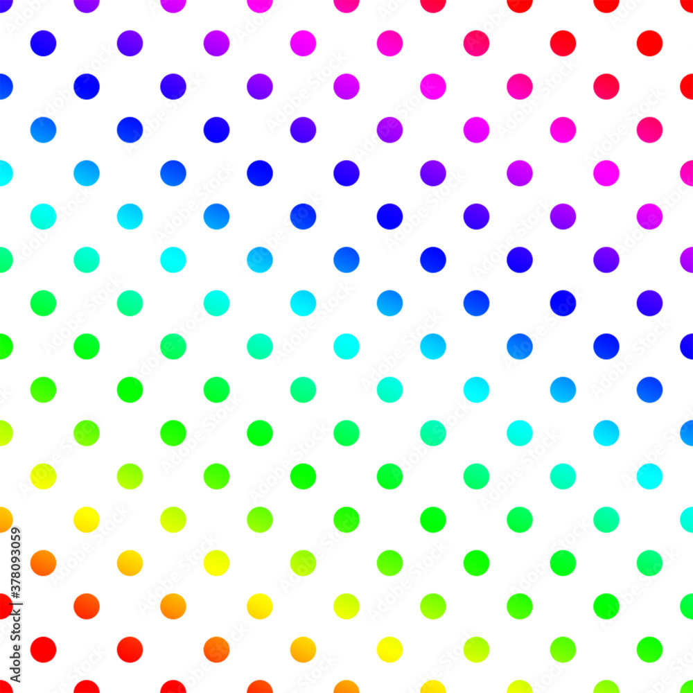rainbow color polka dot background seamless pattern