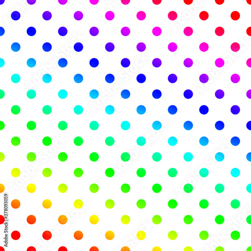 rainbow color polka dot background seamless pattern