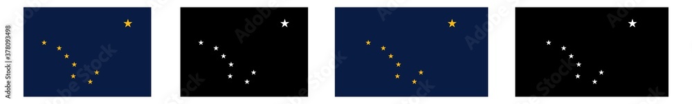 Alaska Flag Colors Black | State Flags | Banner | Symbol | Vector | Isolated | Variations Alaska Flag Colors Black | State Flags | Banner | Symbol | Vector | Isolated | Variations