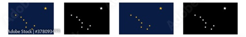 Alaska Flag Colors Black | State Flags | Banner | Symbol | Vector | Isolated | Variations