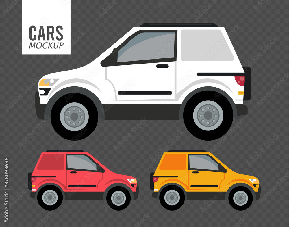 campers mockup cars vehicles icons