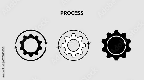 process activity workflow wheel icon. Gear cog wheel vector illustration isolated background.