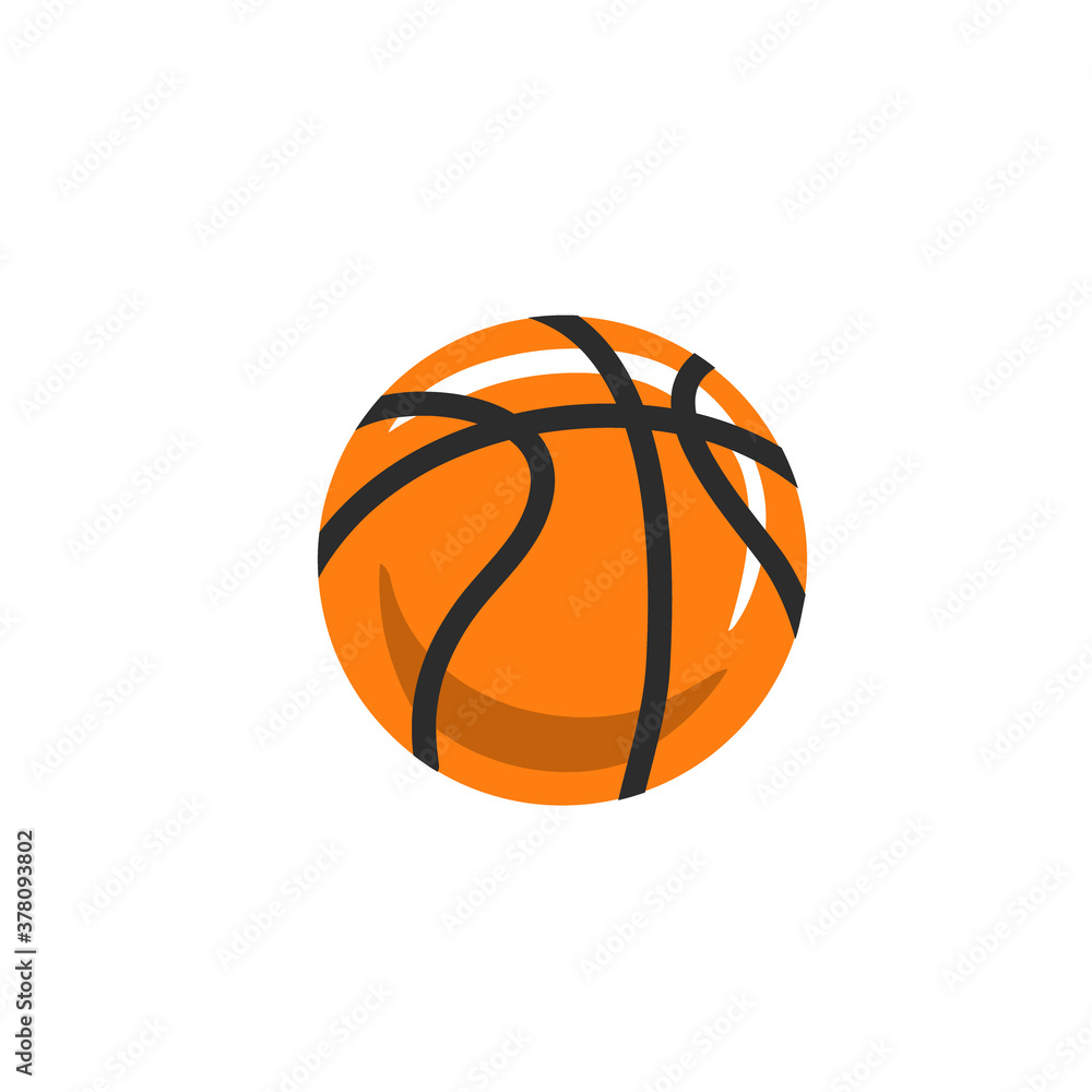 Hand drawn vector abstract stock graphic icon illustration with simple basketball ball isolated on white background