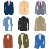vector, isolated, mens jacket collection