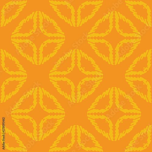 Yellow and orange bright abstract seamless vector pattern. Simple surface print design for fabrics, stationery, textiles, backgrounds, gift wrap, and packaging. photo