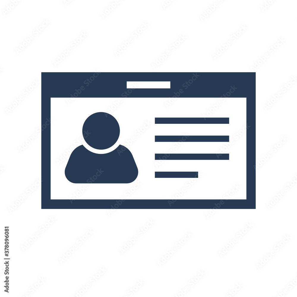 Identity card icon. vector graphics Identity card icon. vector graphics