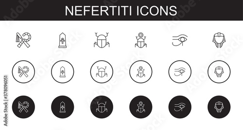 nefertiti icons set