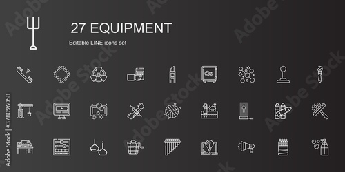 equipment icons set