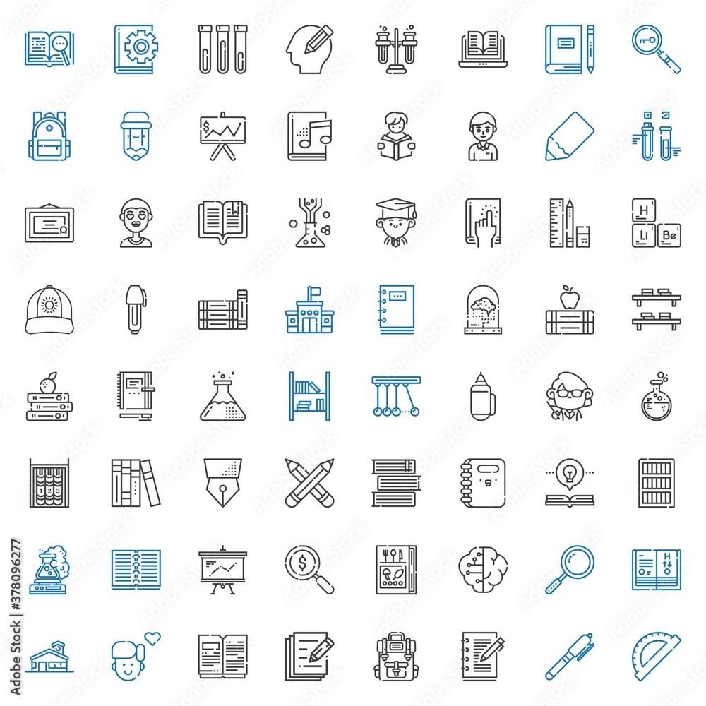 study icons set study icons set
