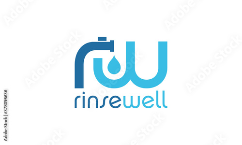 Letter RW With Pipe Vector Logo Design Inspiration
