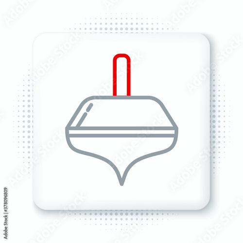 Line Hanukkah dreidel icon isolated on white background. Colorful outline concept. Vector. photo